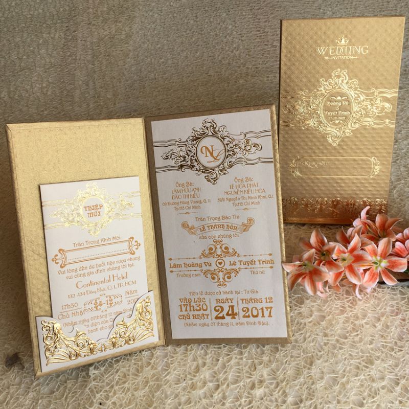 Wedding Invitations Book Type DQ-1823-Gold