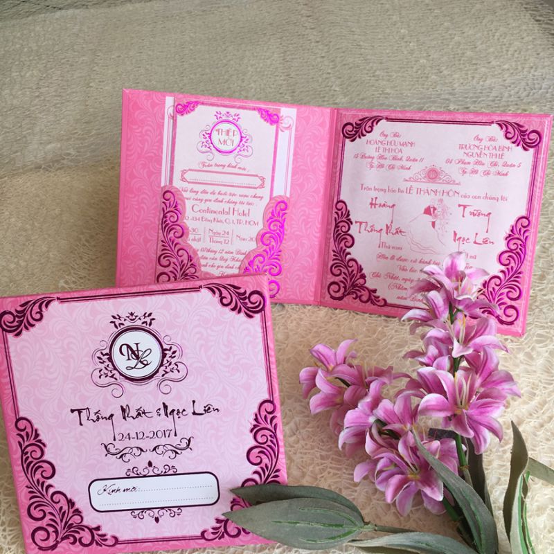 Wedding Invitations Book Type DQ-1824-Pink